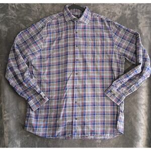 johnnie-O Top Shelf Benedict Button Up‎ Shirt Royal Sz XLarge  Flannel